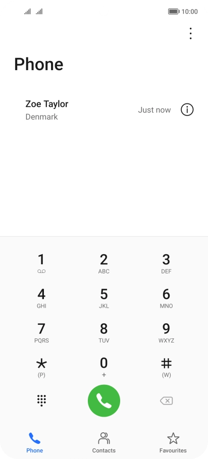 Press and hold the required contact.