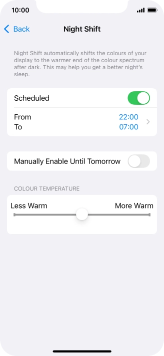 Press the indicator next to 
