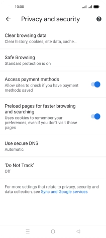 Press Clear browsing data.