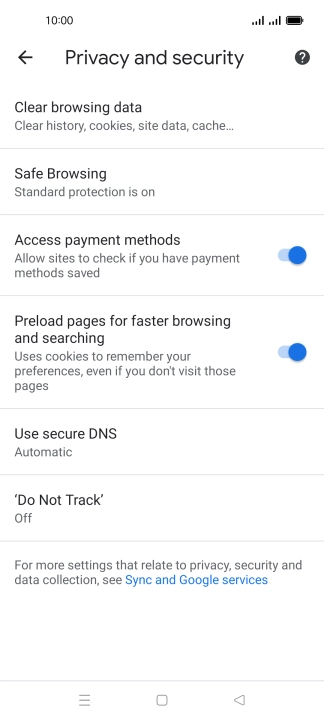 Press Clear browsing data.