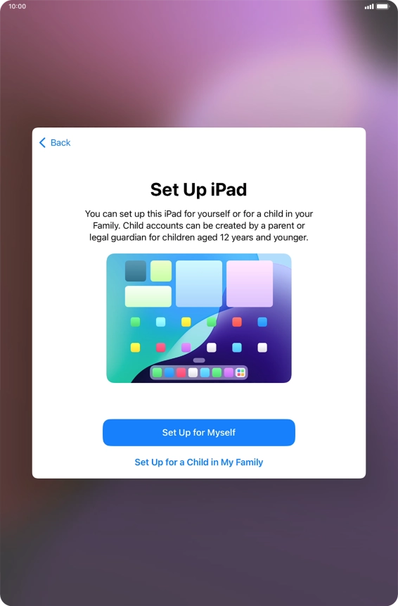 Press Set Up for Myself.