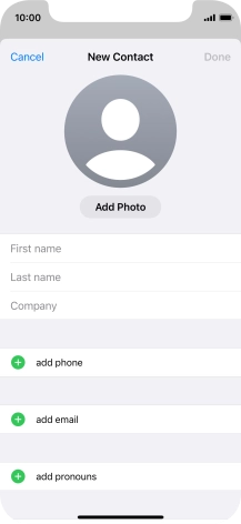 Press First name and key in the first name.