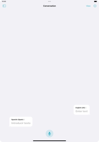 Press the microphone icon and say the required word or sentence.