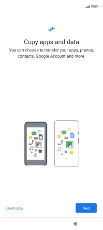 You can transfer the contents of another phone to your phone when it's activated for the first time and after a factory reset. When this screen is displayed, your phone is ready to transfer contents from another phone.