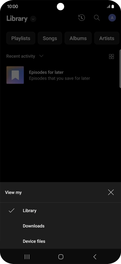 Press the required category and go to the required audio file.