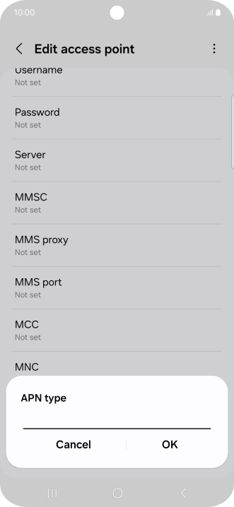 Key in default and press OK. Key in default and press OK.