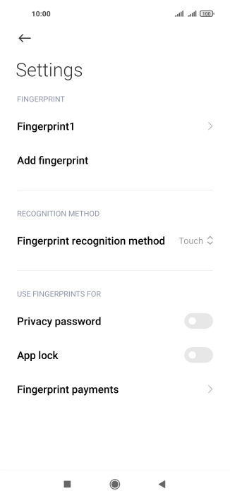 Press the indicators next to the required settings to turn them on or off.