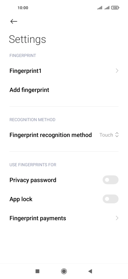 Press the indicators next to the required settings to turn them on or off.