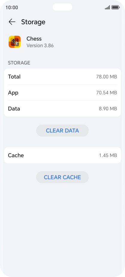 Press CLEAR CACHE.
