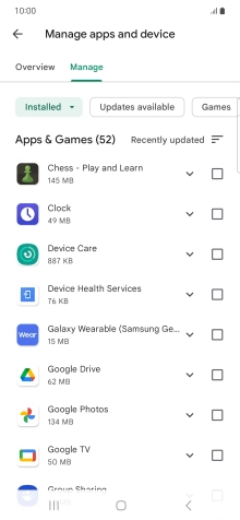 Press the required app.