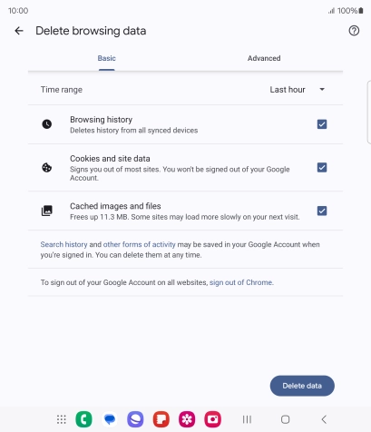 Press the fields next to the required data types.