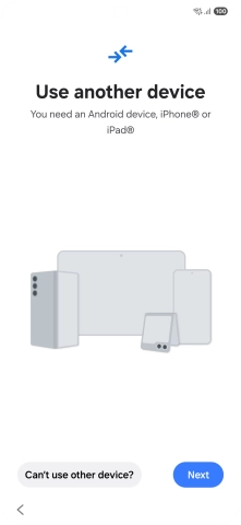 Press Can't use other device?. Press Can't use other device?.