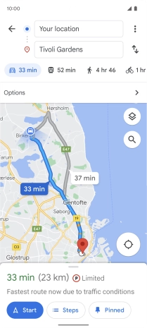 Press the required mode of transportation.