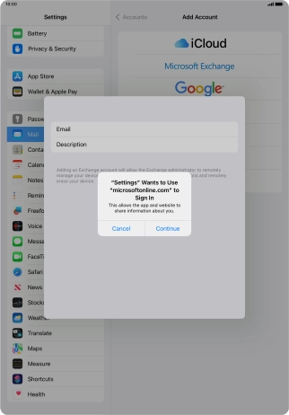 Press Continue. Press Continue.