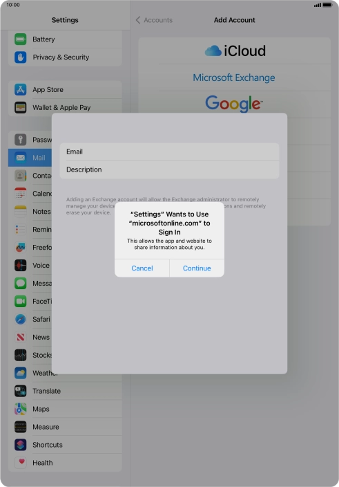 Press Continue. Press Continue.