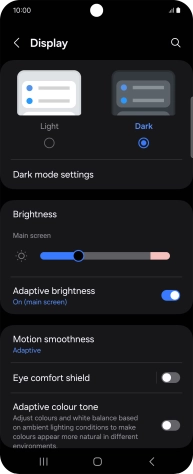 Press Dark mode settings.