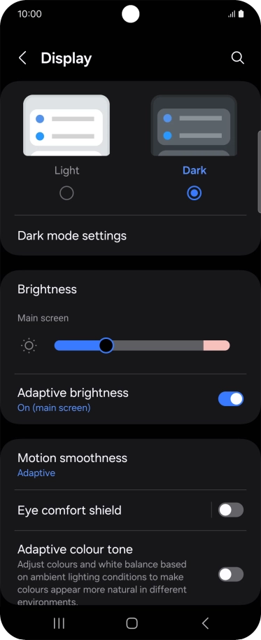 Press Dark mode settings.