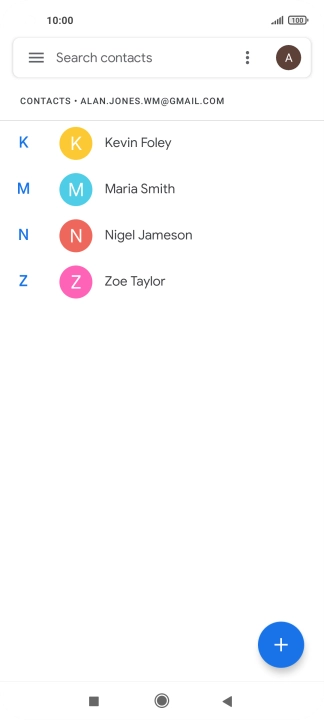 Press the new contact icon.