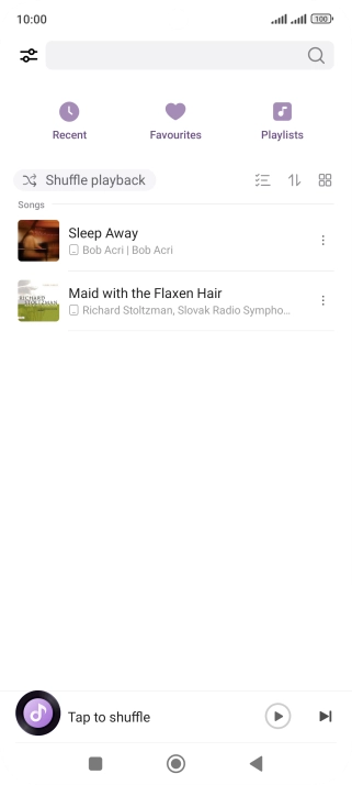 Press the required audio file.