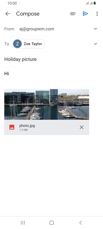 Press the send icon.
