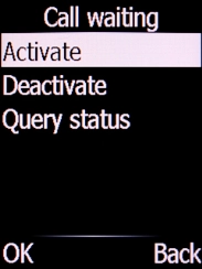 Select Activate and press the Left selection key to turn on the function.