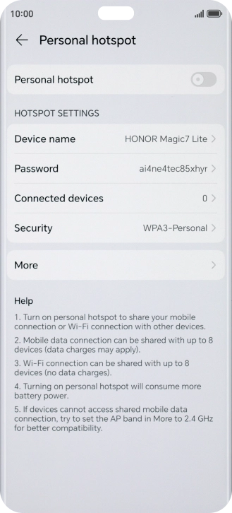 Press Password and key in the required password.