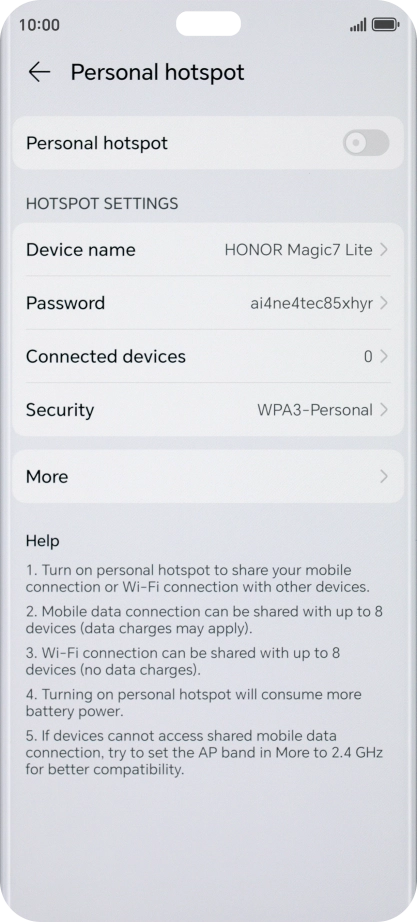 Press Password and key in the required password.