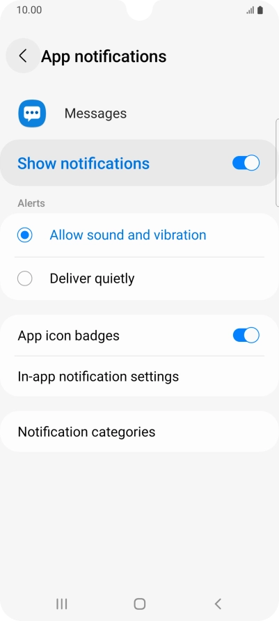Press the indicator next to 