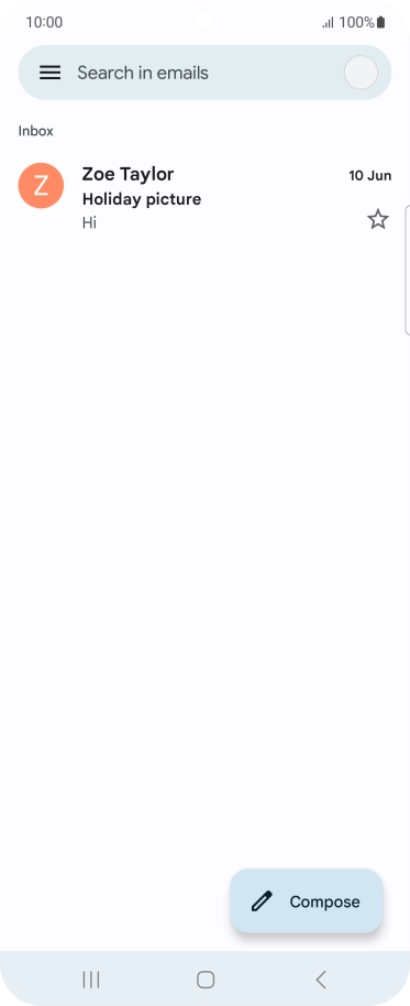 Press the email account icon. Press the email account icon.
