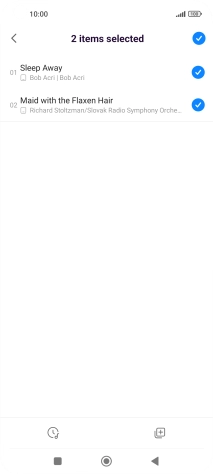 Press the required audio files  to select them.