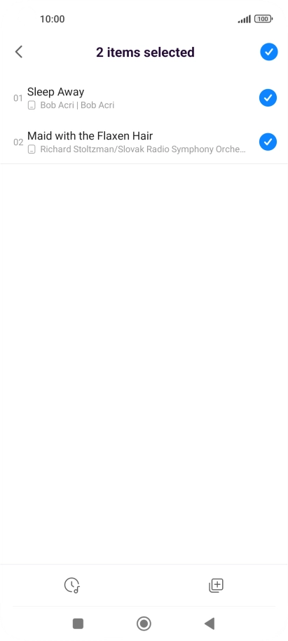 Press the required audio files  to select them.