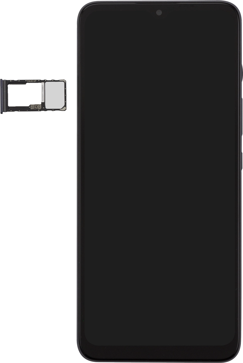 Turn the memory card as illustrated next to the memory card holder and place it in the memory card holder.