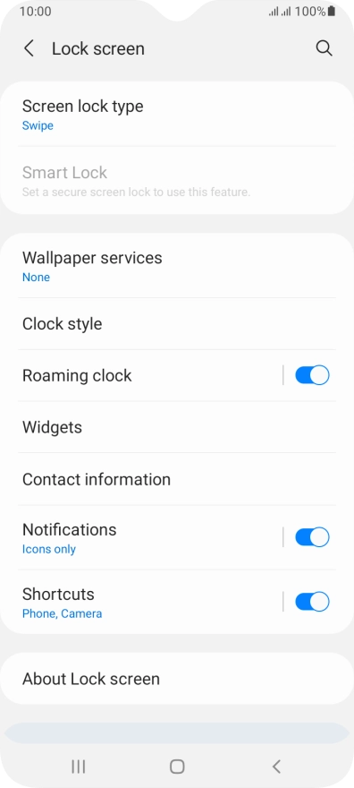 Press Screen lock type.
