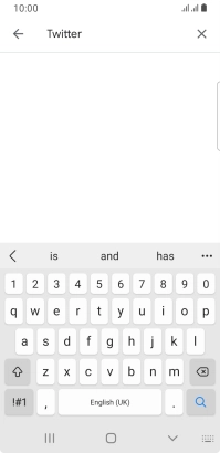 Key in Twitter and press the search icon.