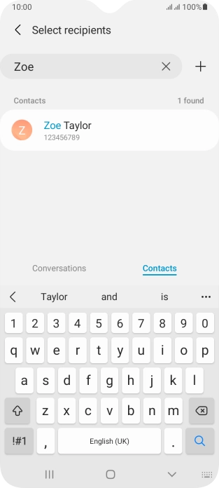 Press the required contact.