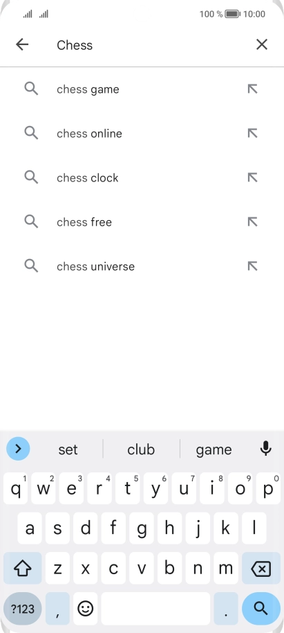 Key in the name or subject of the required app and press the search icon.