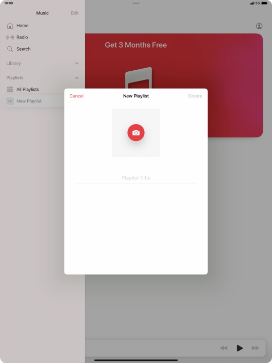 Press the text input field and key in a name for the playlist.