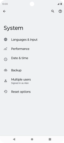Press Reset options.
