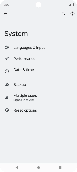 Press Reset options.