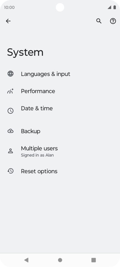 Press Reset options.