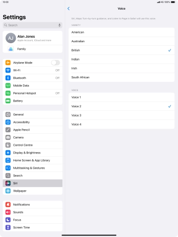 Press the required accent.