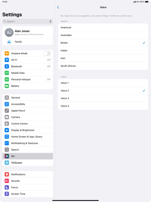 Press the required accent.