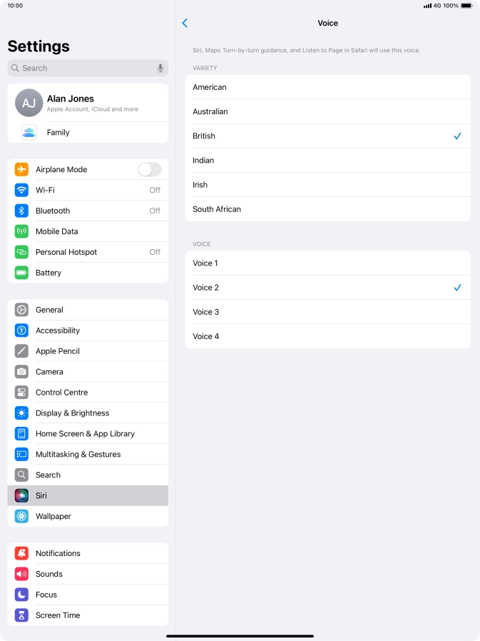 Press the required accent.
