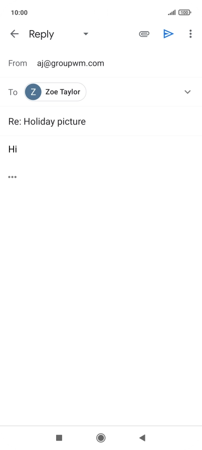 Write the required text and press the send icon.