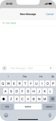 Press the microphone icon and say the required text.