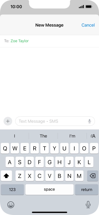 Press the microphone icon and say the required text.