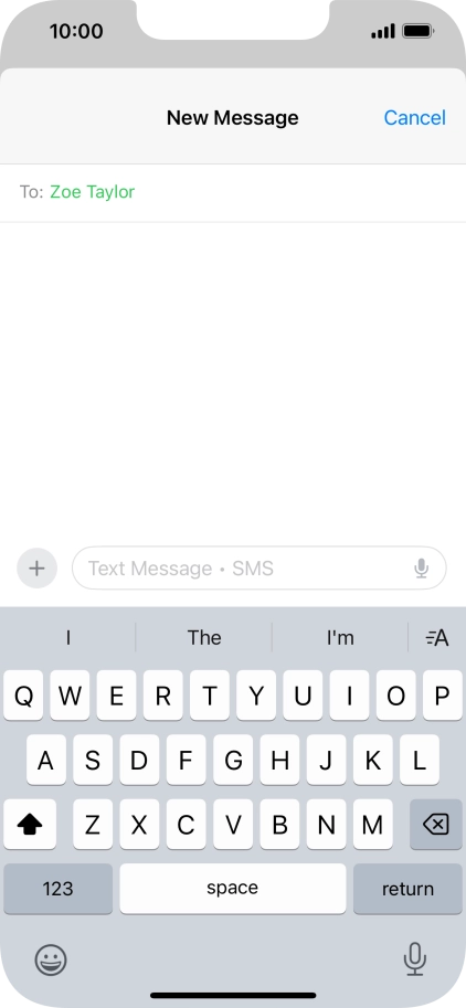 Press the microphone icon and say the required text.