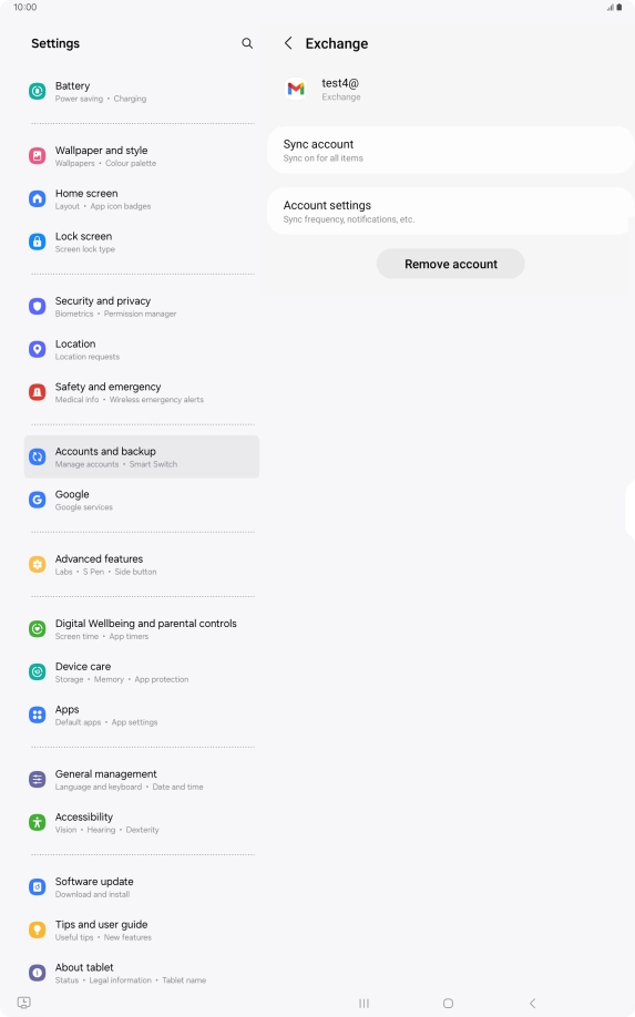 Press Remove account.
