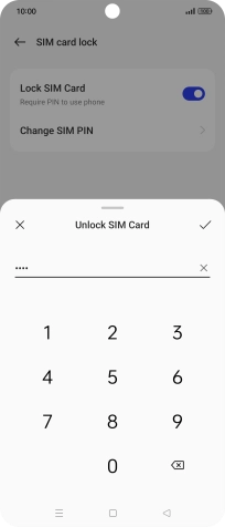 Key in your PIN and press the confirm icon.