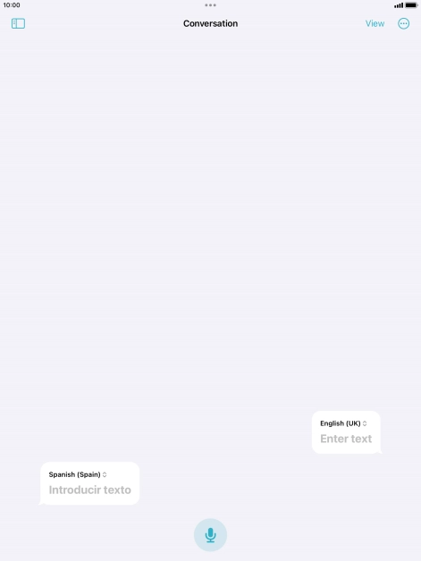 Press the microphone icon and say the required word or sentence.